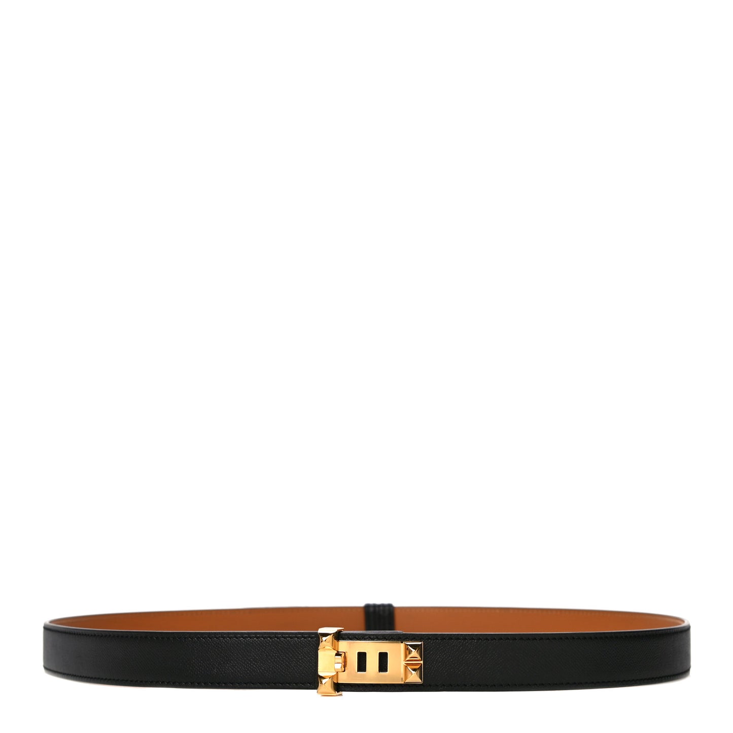 Epsom Swift 24mm Collier De Chien Belt Black Gold