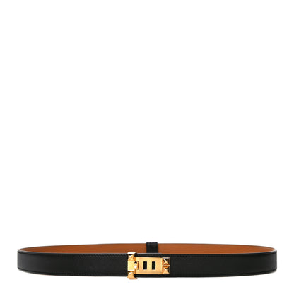 Hermes Epsom Swift 24mm Collier De Chien Belt Black Gold 1 of 8
