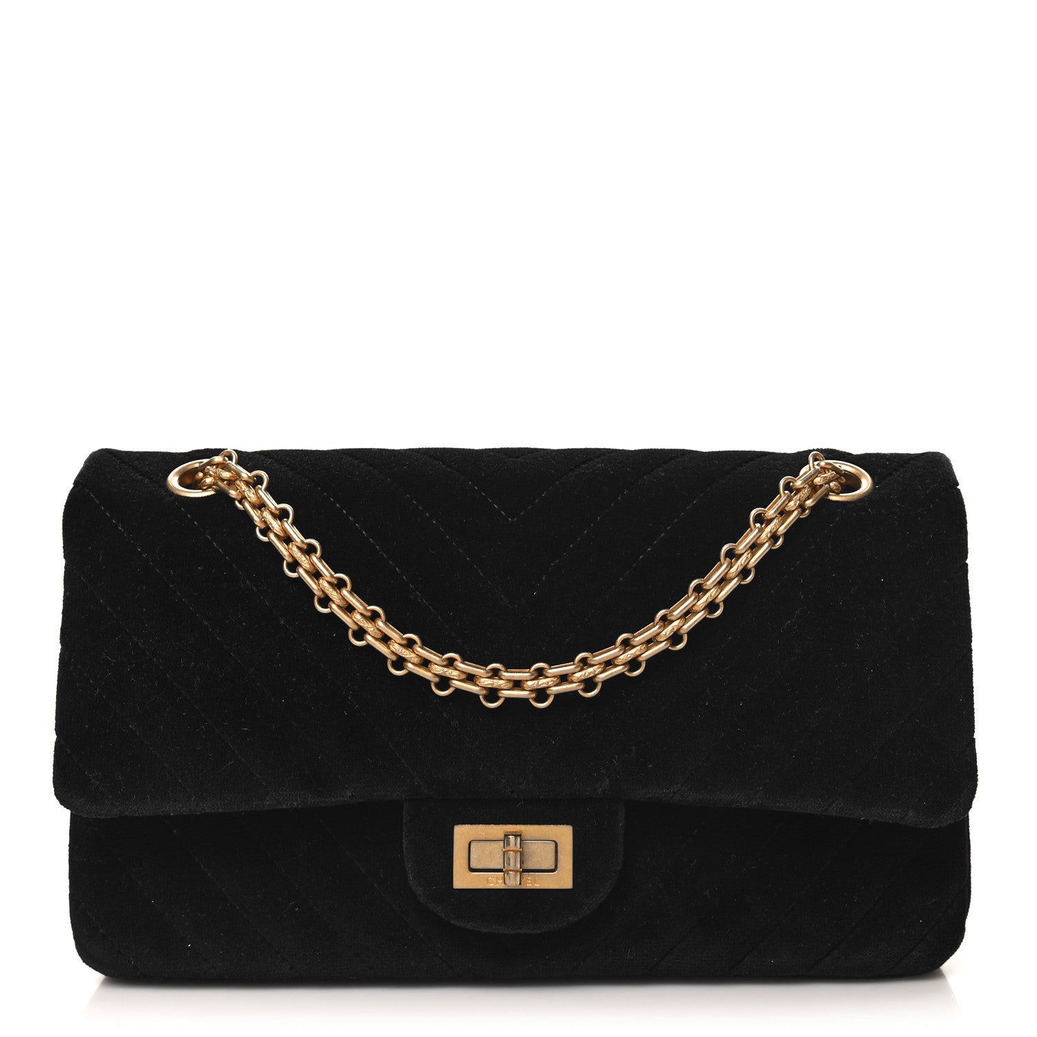Chanel Velvet Chevron Quilted 2.55 Reissue 226 Flap Black 1 of 10