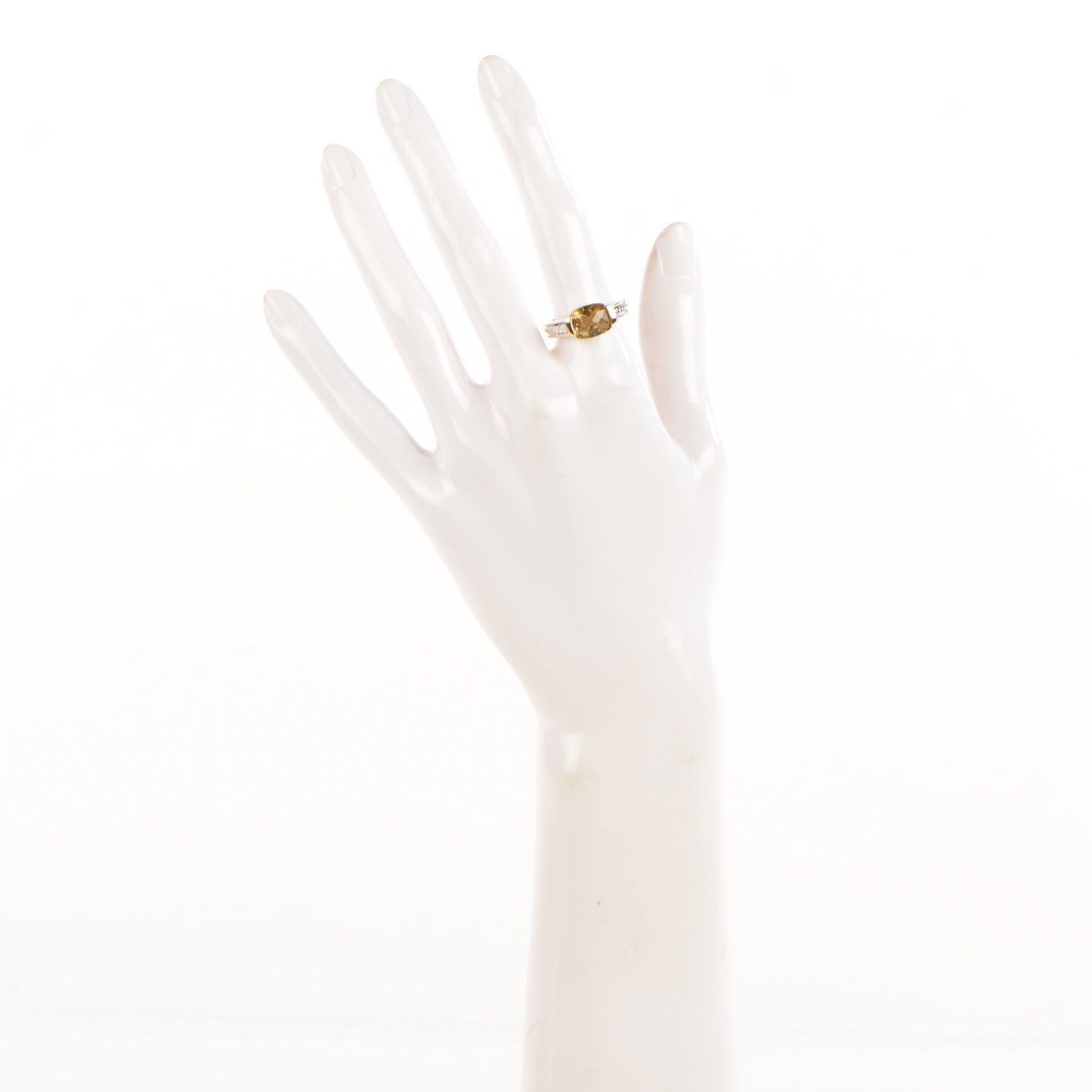 David Yurman Sterling Silver 18K Yellow Gold Citrine 8mm Ring 54.5 7 2 of 4