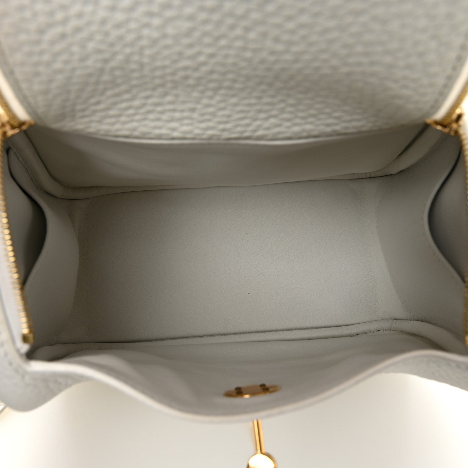 Hermes Taurillon Clemence Mini Lindy 20 New White 5 of 10