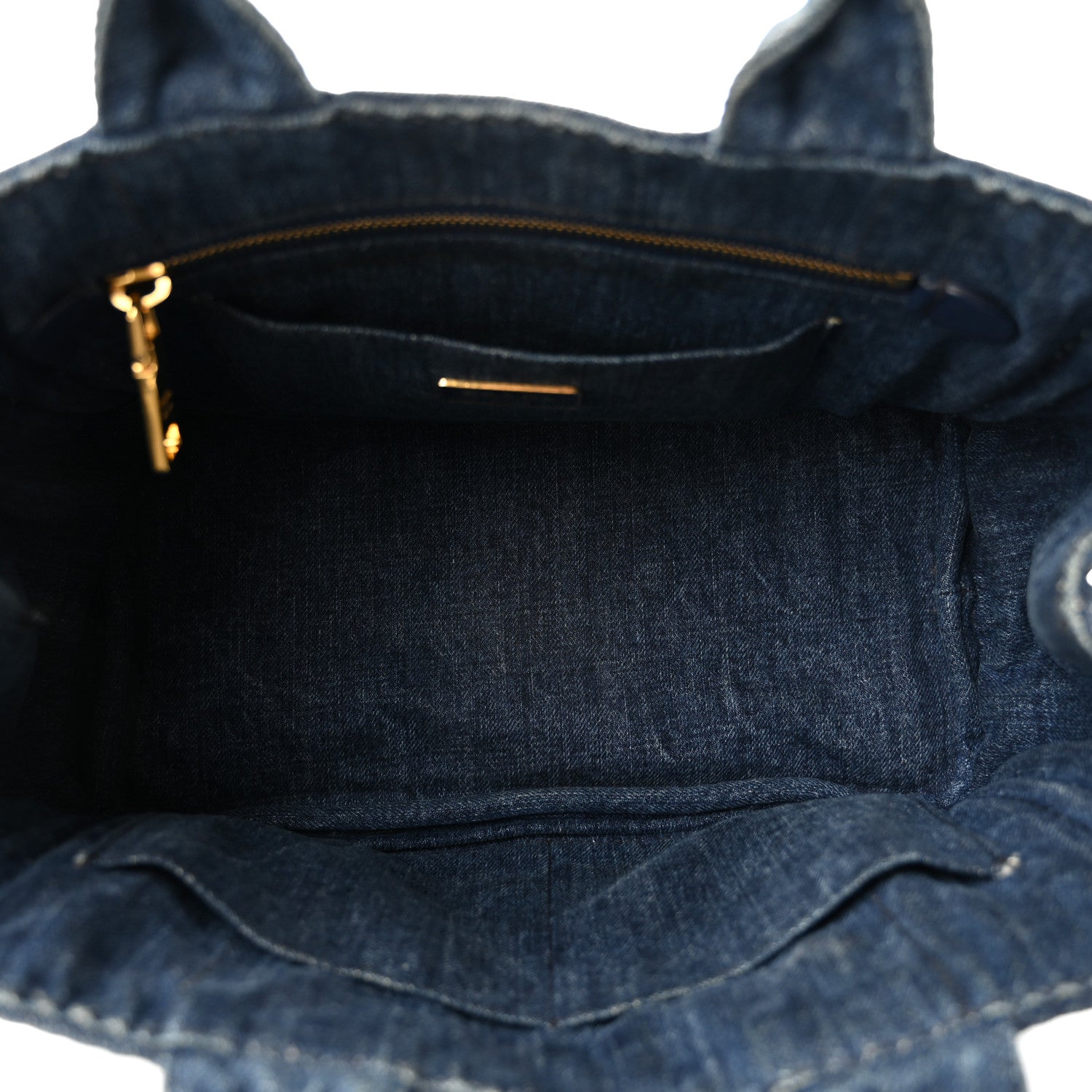 Prada Denim Small Logo Tote Bleu 5 of 11