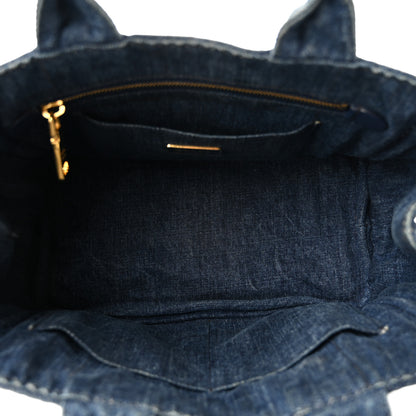 Prada Denim Small Logo Tote Bleu 5 of 11
