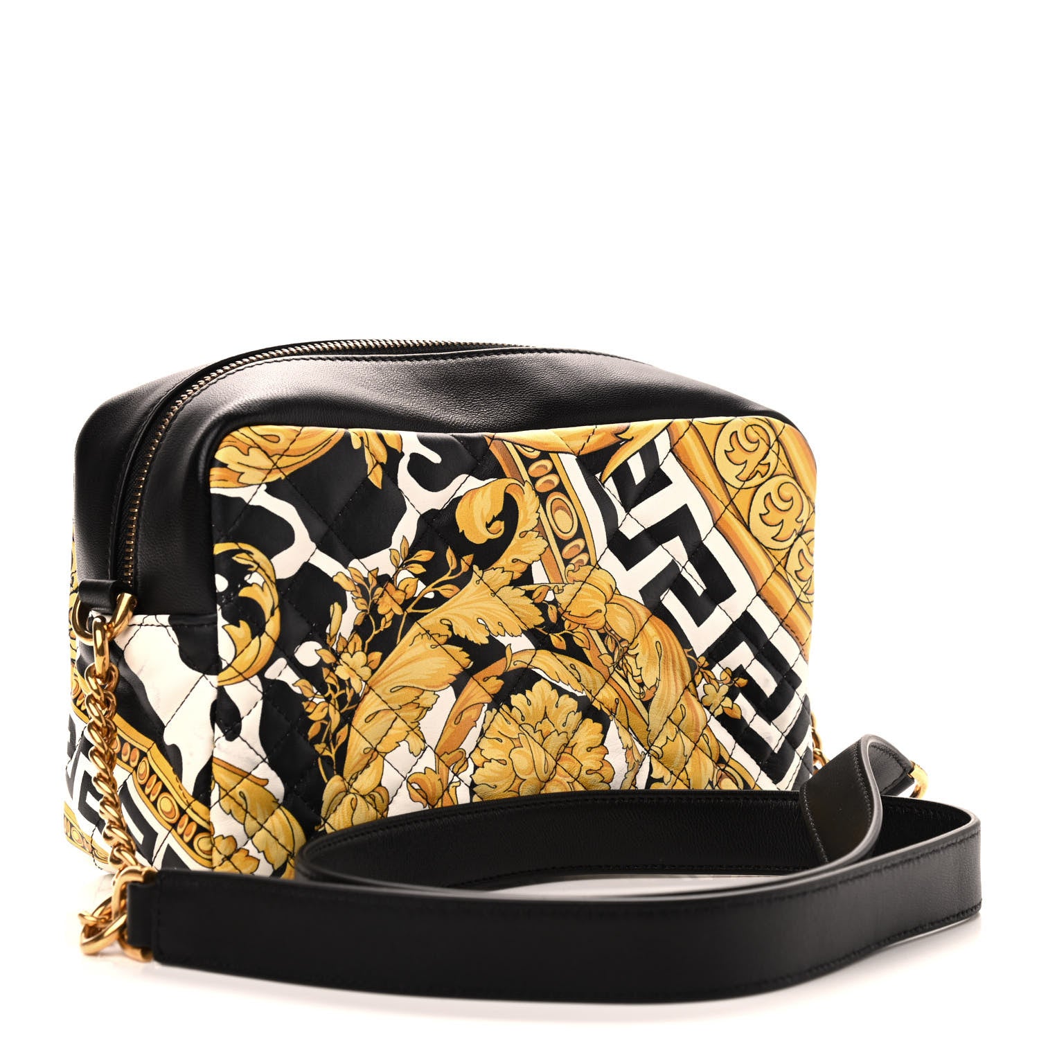 Versace Nappa Quilted Barocco Print Small Camera Bag Black 3 of 11