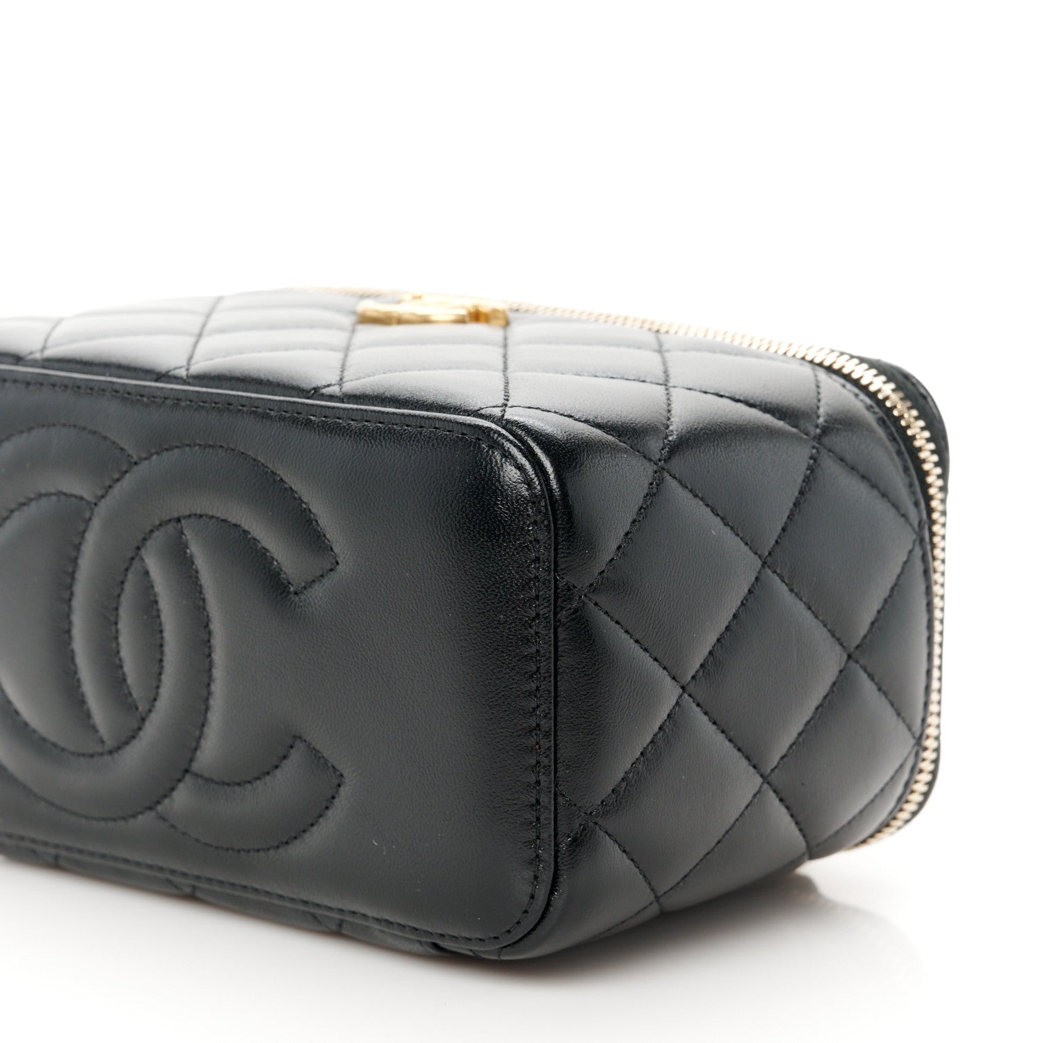 Chanel Lambskin Quilted Sweetheart Vanity Case Black 11 of 12