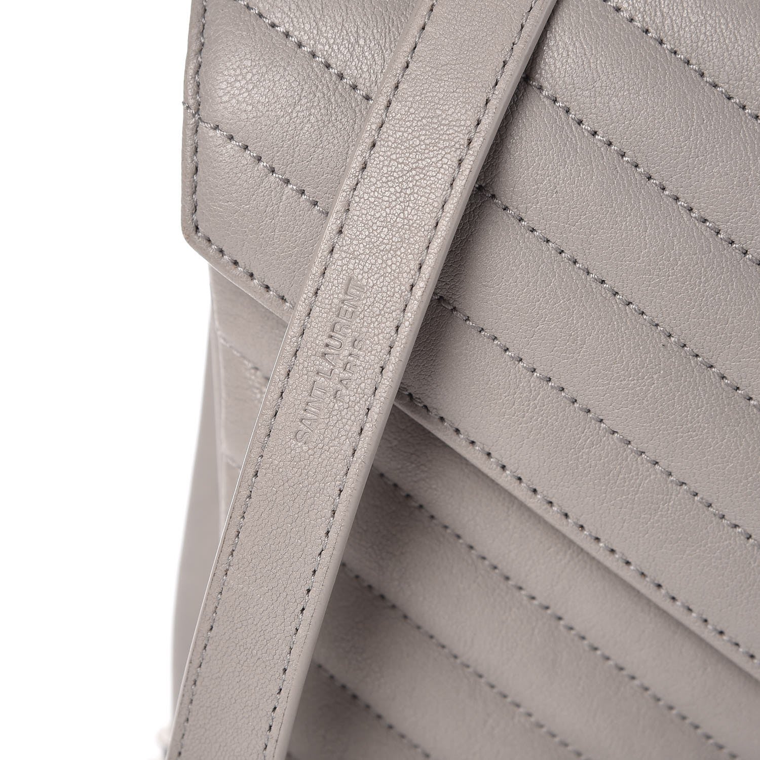 Saint Laurent Sheepskin Matelasse Monogram Medium College Bag Light Grey 10 of 10