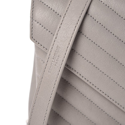 Saint Laurent Sheepskin Matelasse Monogram Medium College Bag Light Grey 10 of 10