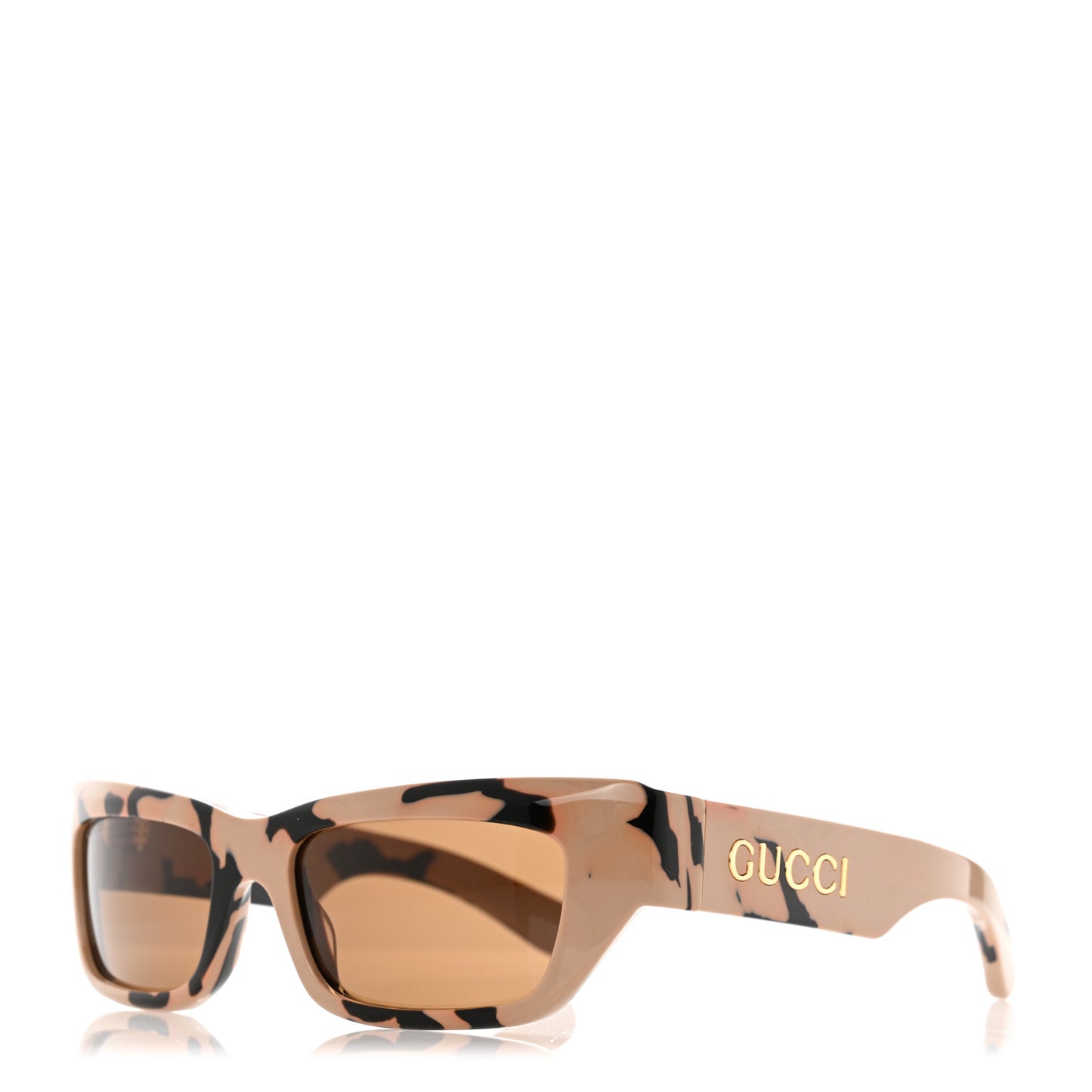 Cat Eye Tortoise Sunglasses GG1296S Shiny Nugat Black
