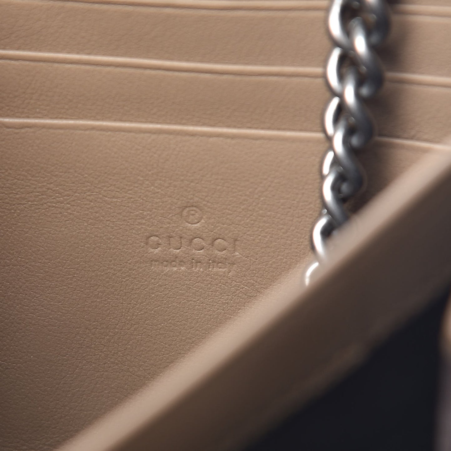 Suede Mini Dionysus Chain Wallet Beige