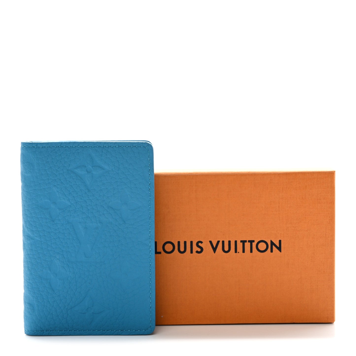 Taurillon Monogram Pocket Organizer Turquoise