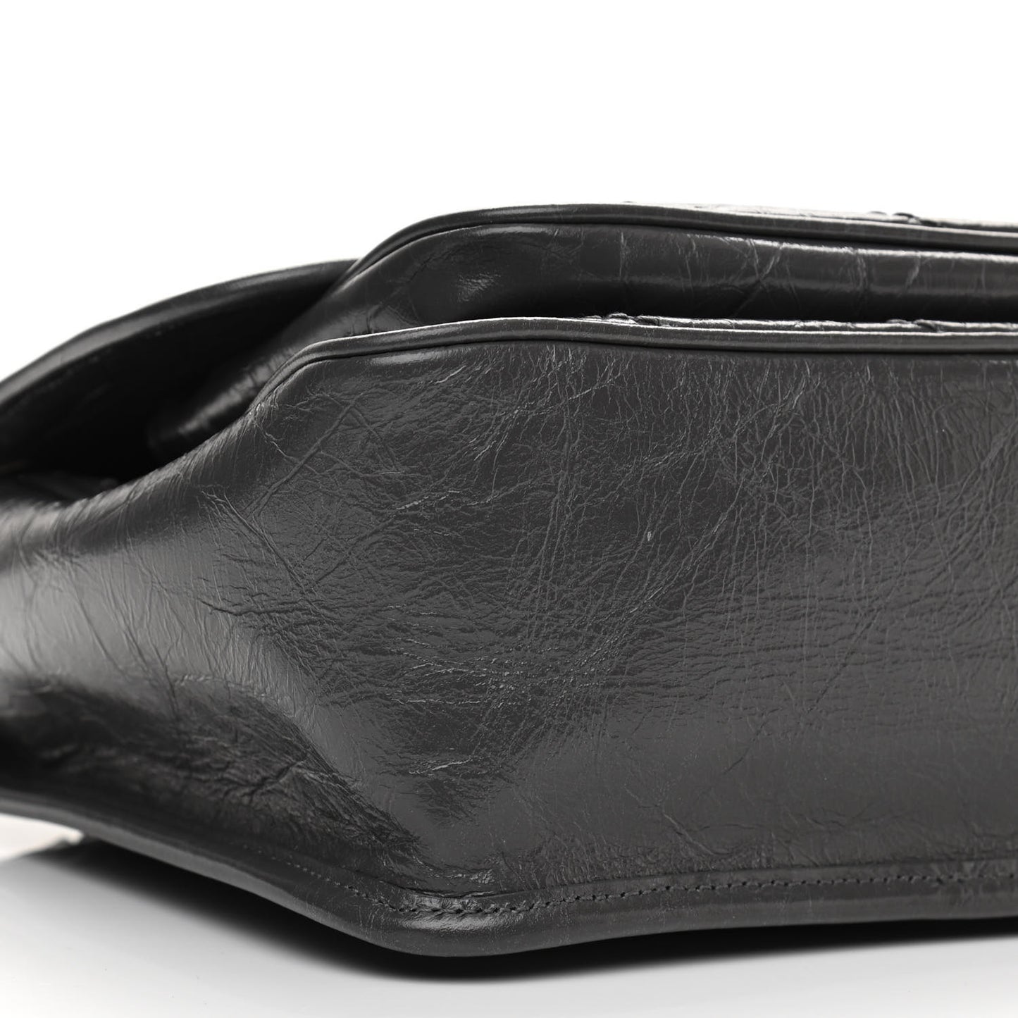 Crinkled Calfskin Matelasse Monogram Medium Niki Chain Satchel Storm
