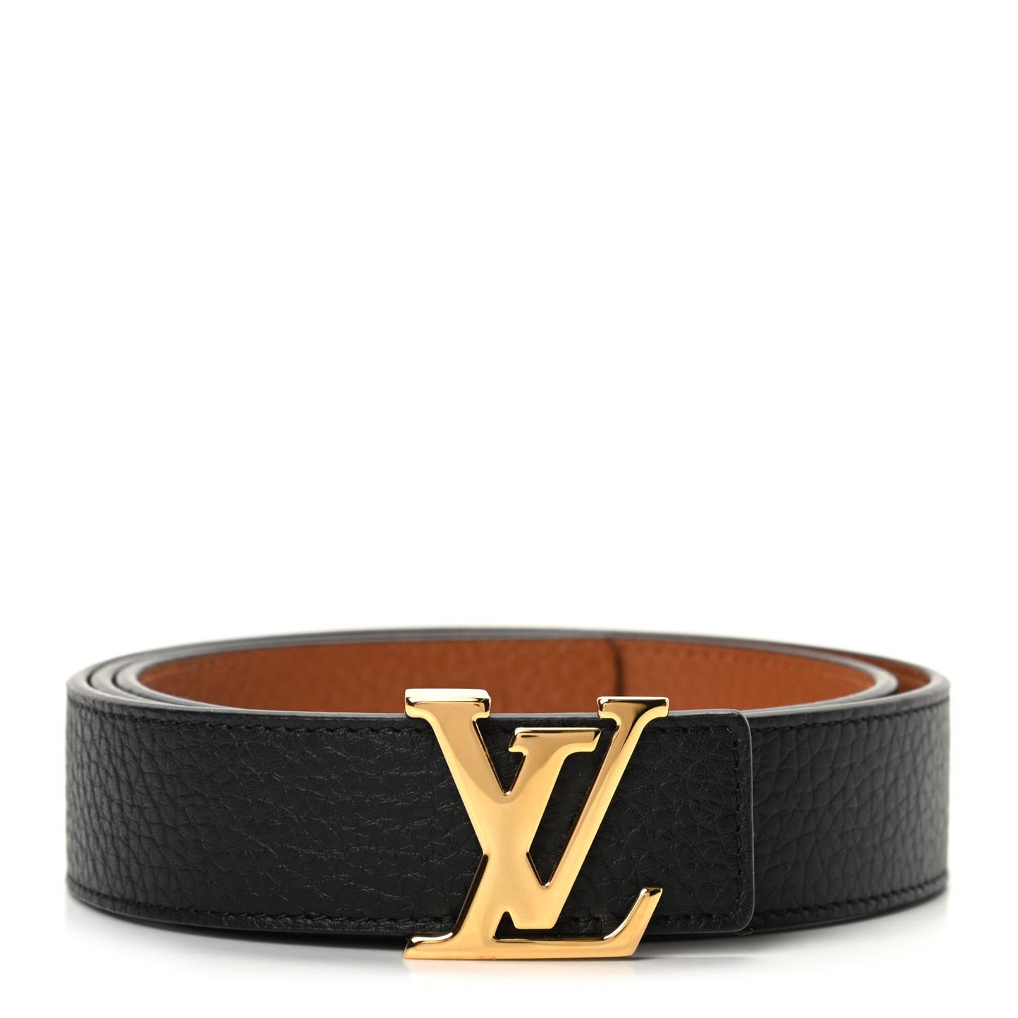 Taurillon Calfskin 30mm LV Initiales Reversible Belt 85 34 Black