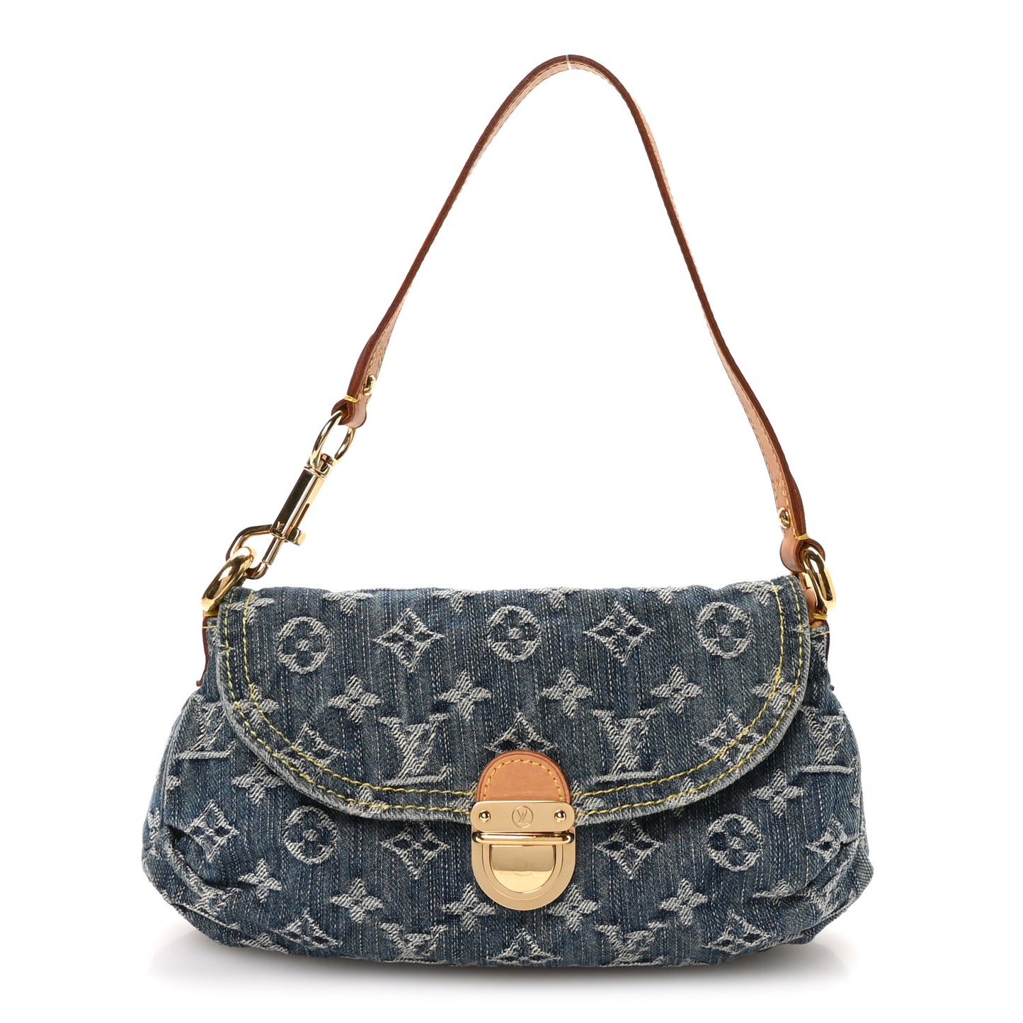 Monogram Denim Mini Pleaty Blue