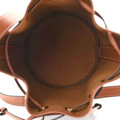 Celine Triomphe Canvas Calfskin Small Drawstring Bucket Bag Tan 5 of 10