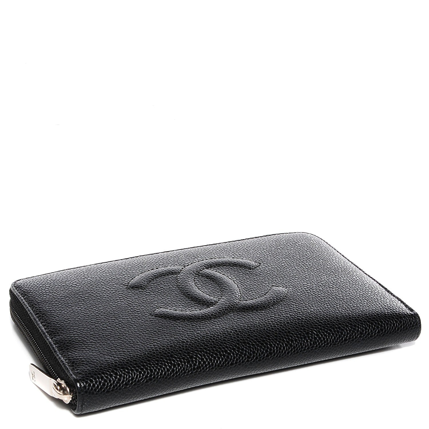 Chanel Caviar CC Timeless Large Zip Around Wallet Black 4 of 9