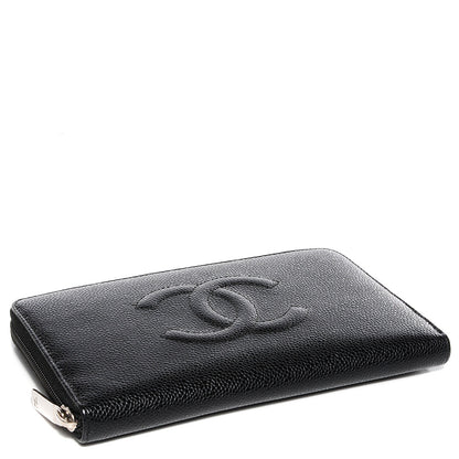 Chanel Caviar CC Timeless Large Zip Around Wallet Black 4 of 9
