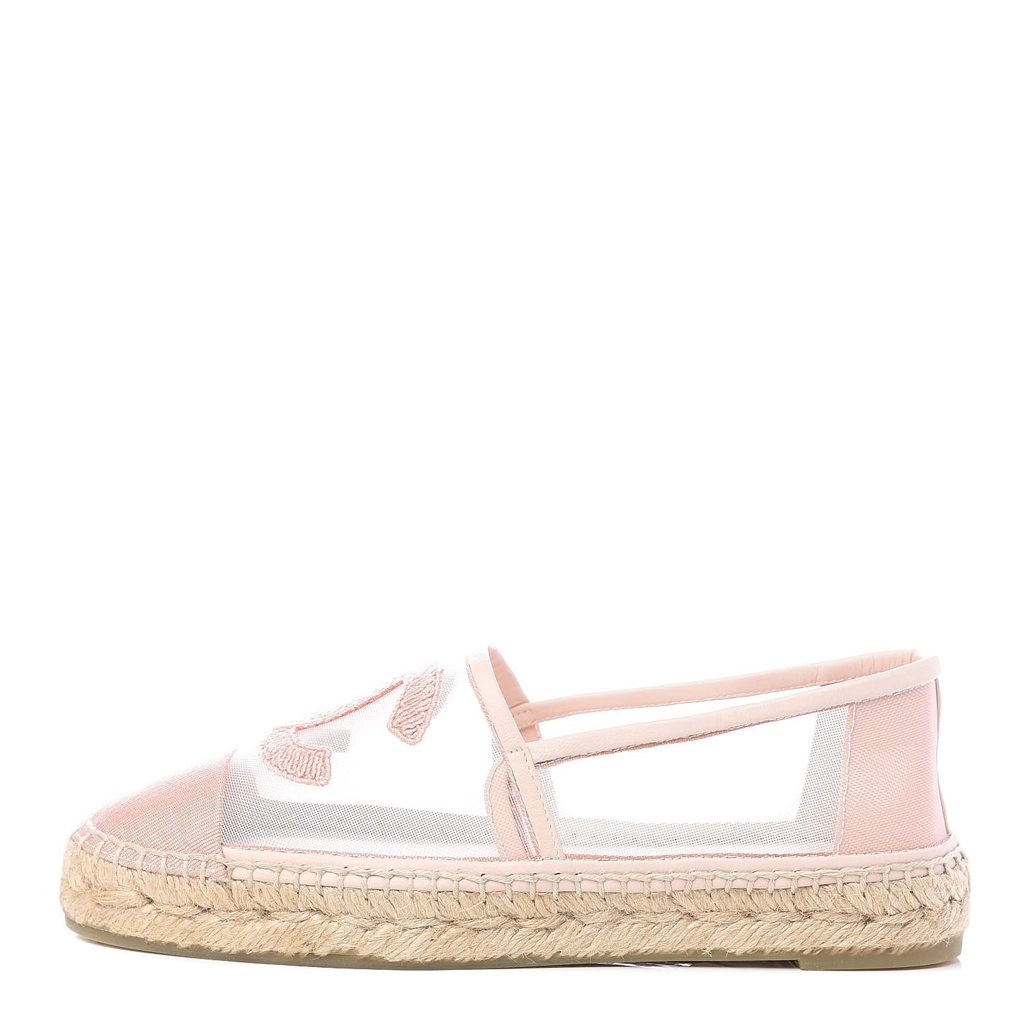 Mesh Grosgrain CC Espadrilles 36 Pink