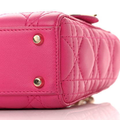 Christian Dior Lambskin Cannage Mini Lady Dior Fuchsia 10 of 12