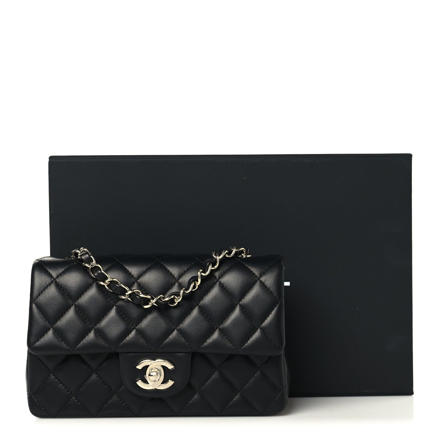 Chanel Lambskin Quilted Mini Rectangular Flap Black 11 of 11