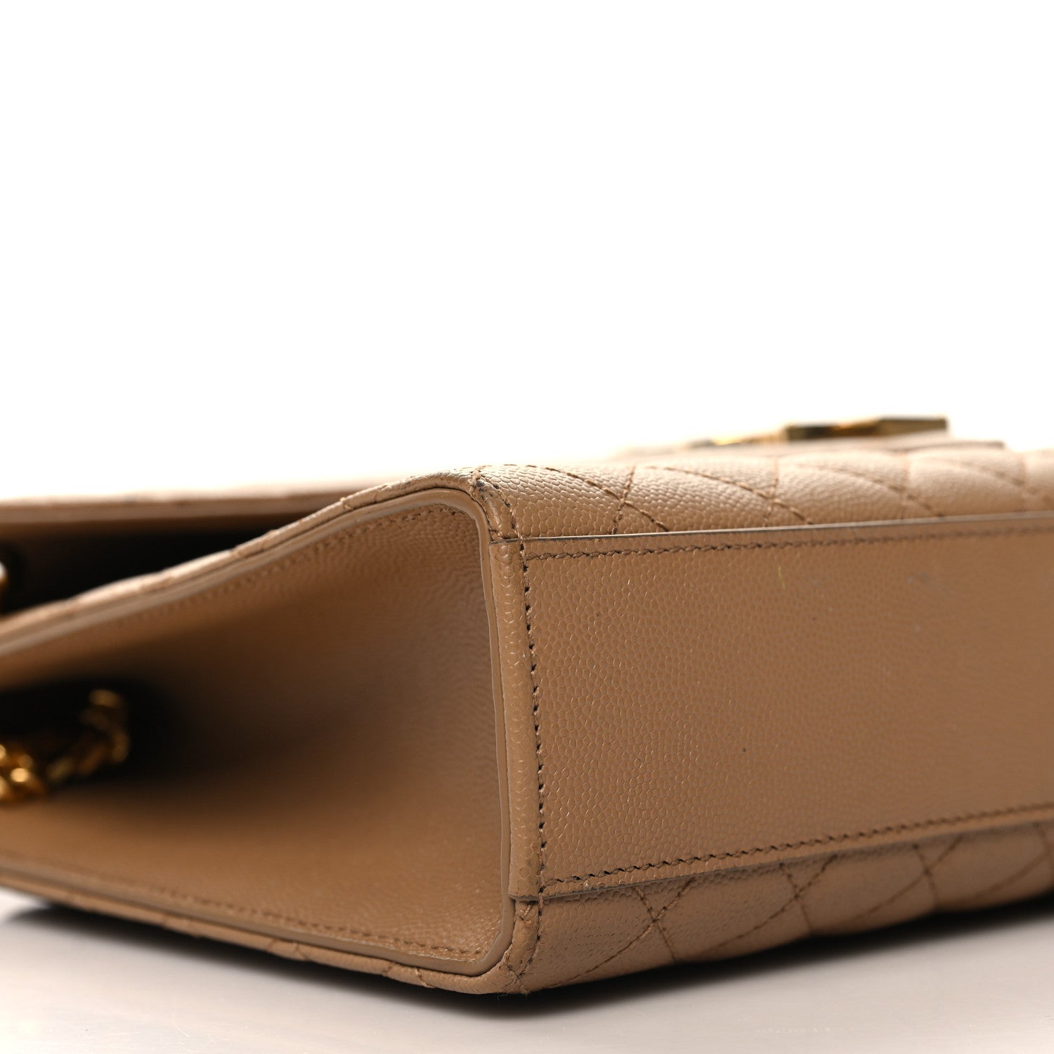 Saint Laurent Grain De Poudre Large Tri-Quilt Monogram Satchel Cork 9 of 11