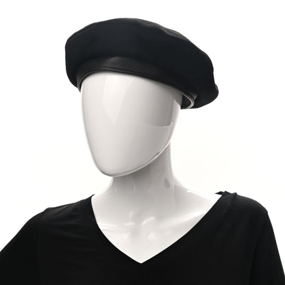 Hermes Cashmere Deerskin Beret 58 Black 2 of 8