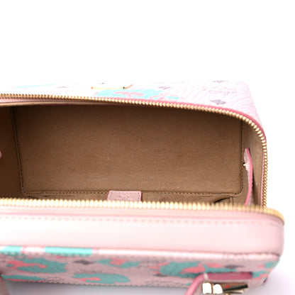 MCM Visetos Floral Leopard Vanity Case Pink 5 of 9