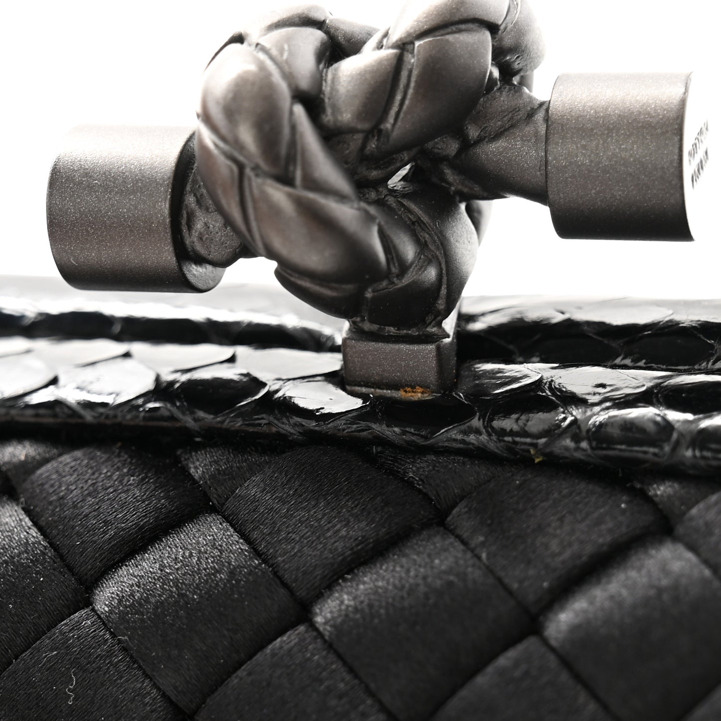 Satin Ayers Intreccio Impero Stretch Knot Clutch Black