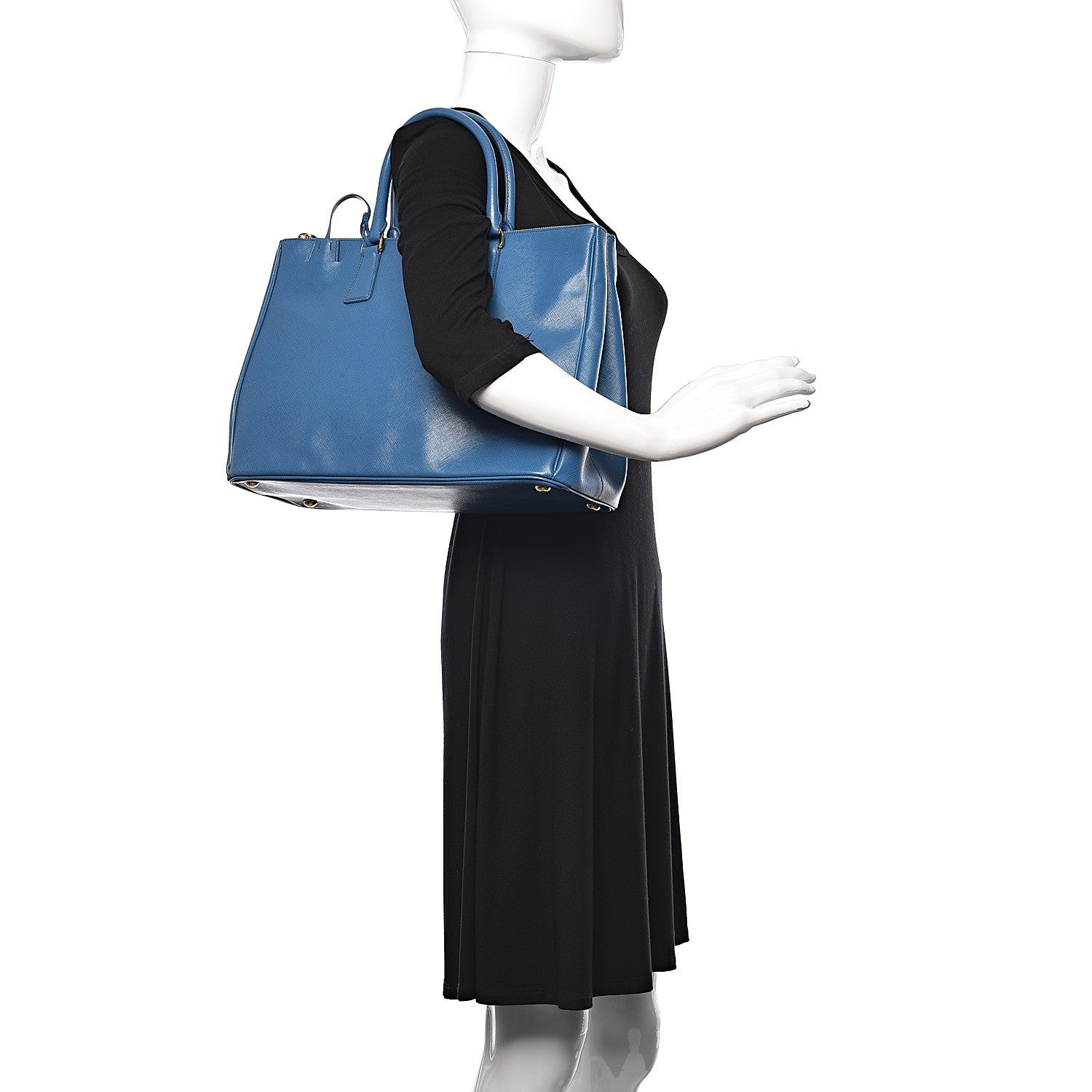 Prada Saffiano Large Galleria Double Zip Tote Cobalto 2 of 11