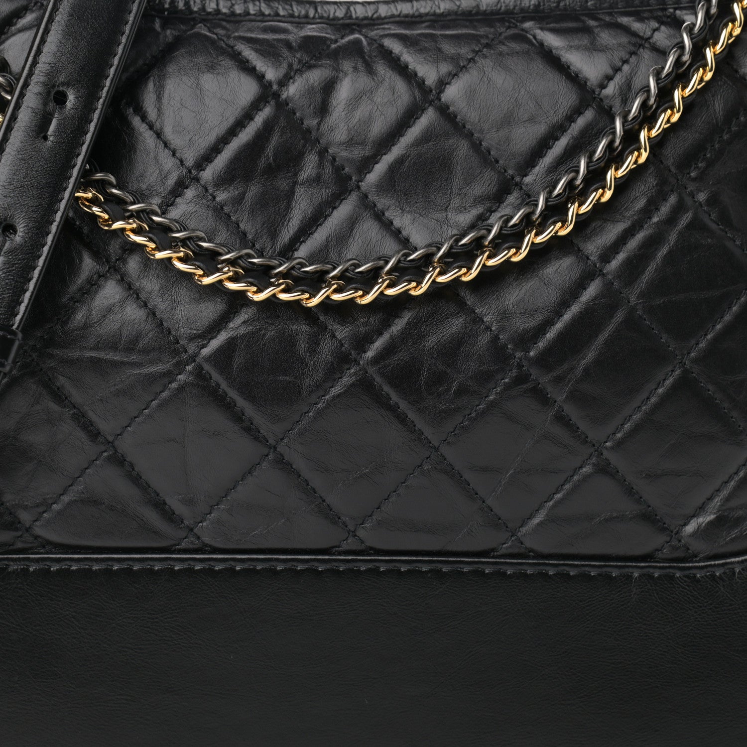 Chanel Aged Calfskin Quilted Medium Gabrielle Hobo Black 8 of 11