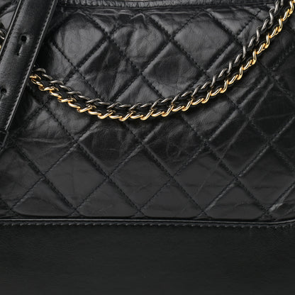 Chanel Aged Calfskin Quilted Medium Gabrielle Hobo Black 8 of 11