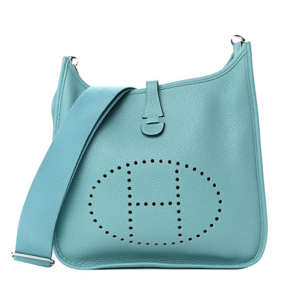 Hermes Taurillon Clemence Evelyne III PM Bleu Atoll 1 of 12
