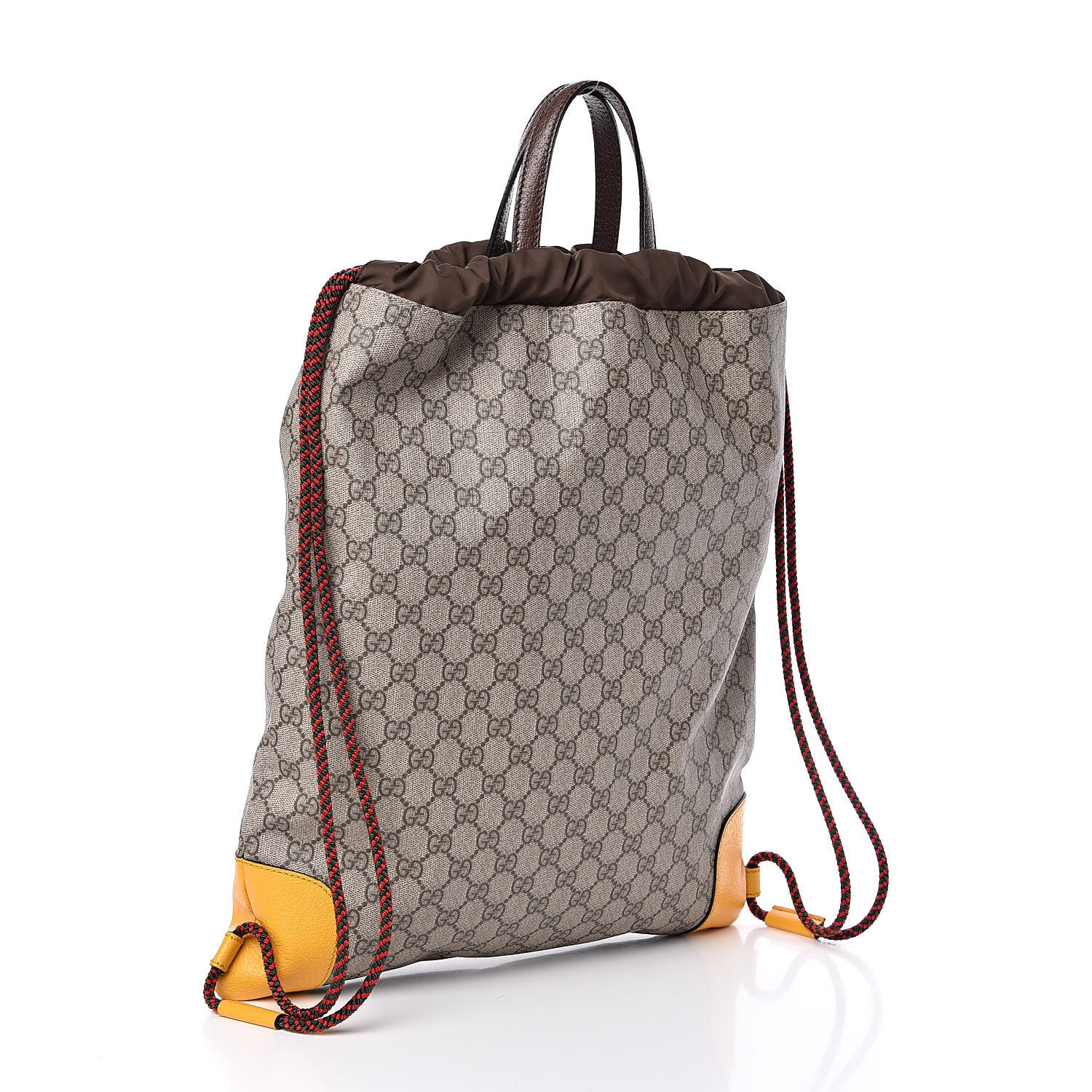 Gucci GG Supreme Monogram Neo Vintage Drawstring Backpack Beige New Acero Crop 3 of 10