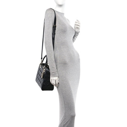 Christian Dior Lambskin Cannage Medium Lady Dior Black 2 of 10