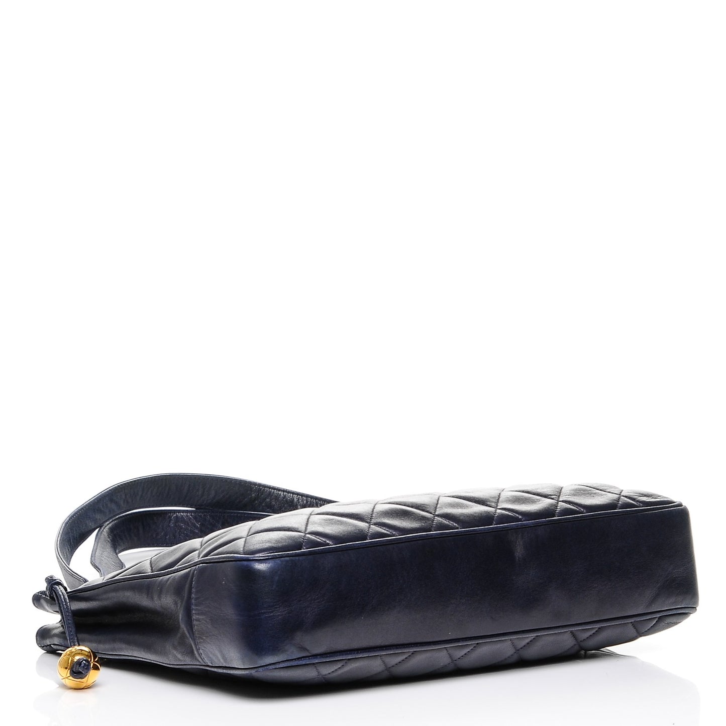 Lambskin Quilted Shoulder Bag Navy Blue