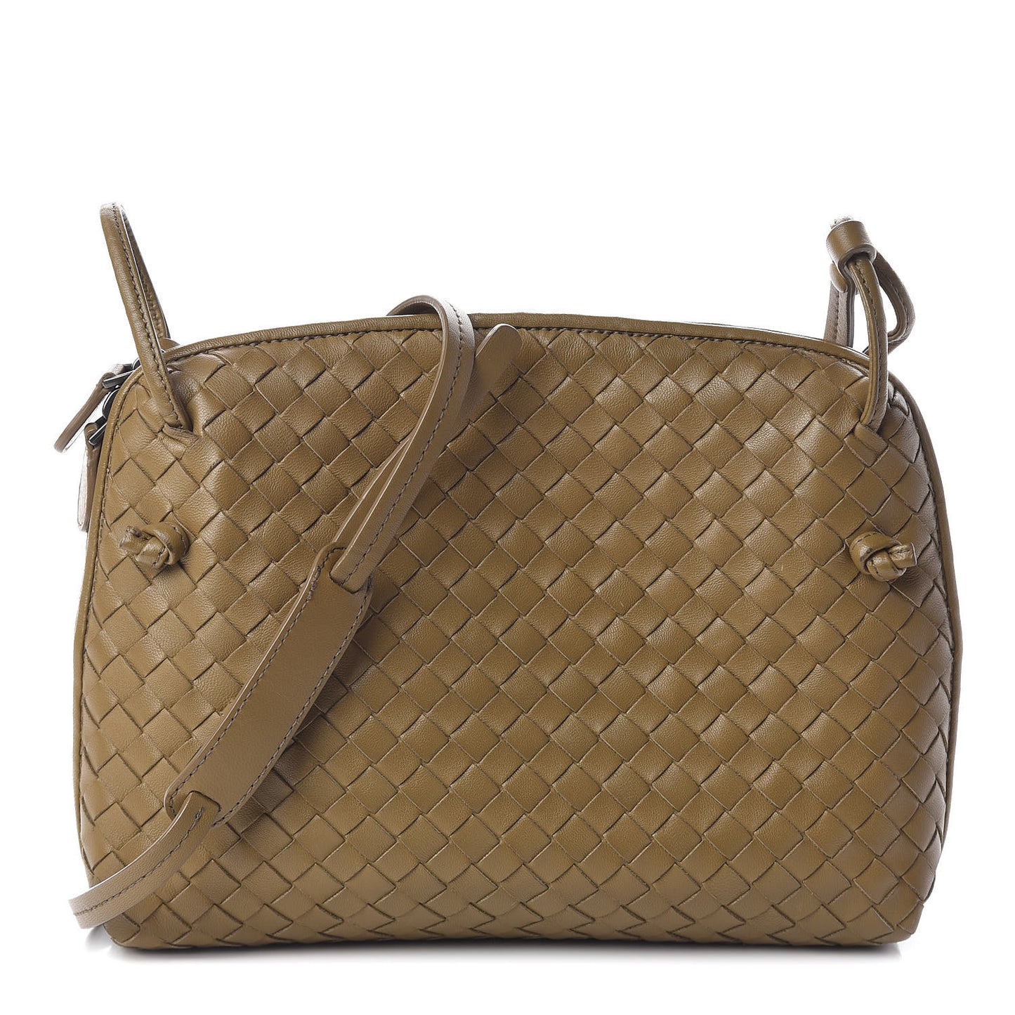Nappa Intrecciato Nodini Crossbody Messenger Bronze