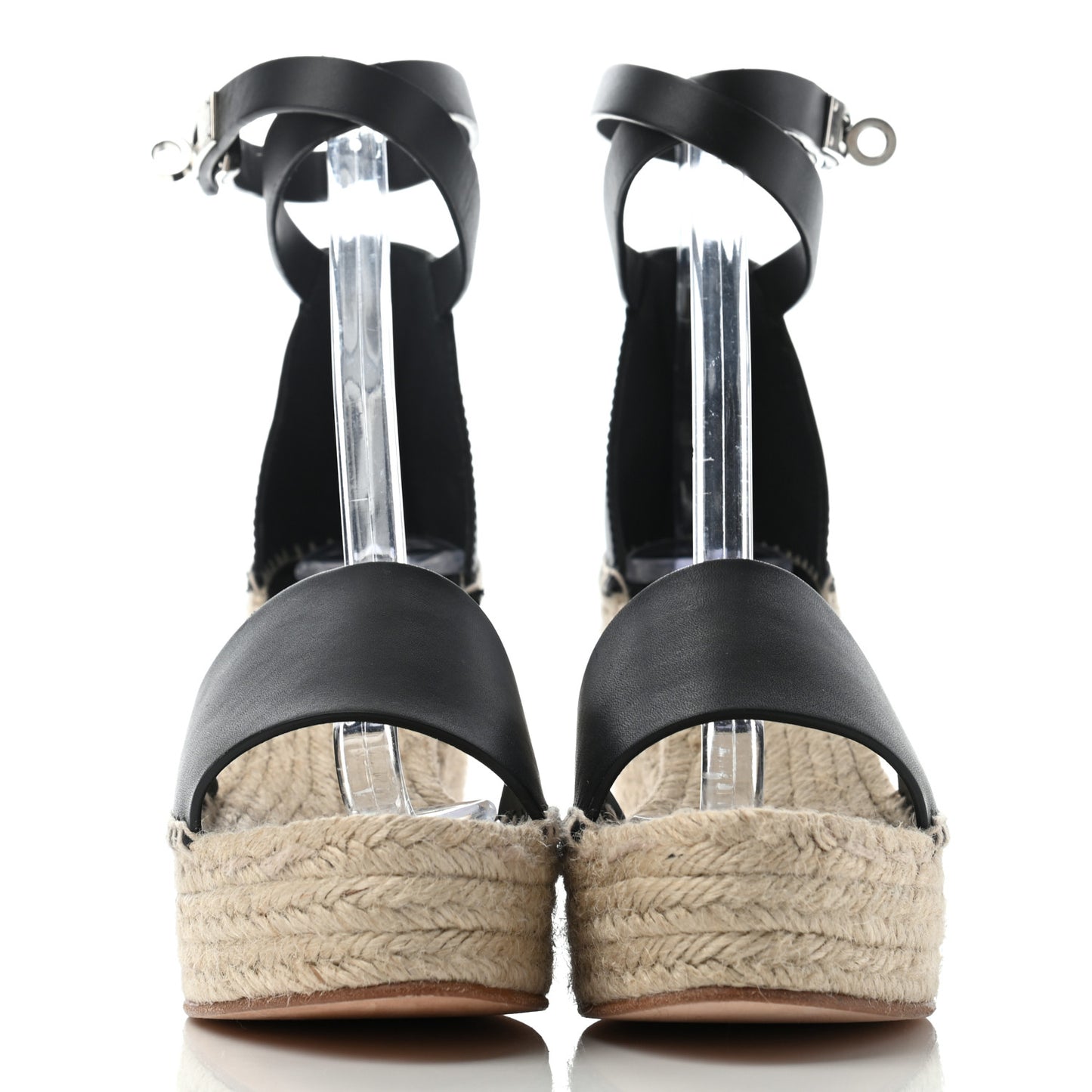 Calfskin Tipoli Espadrille Wedges 38 Black