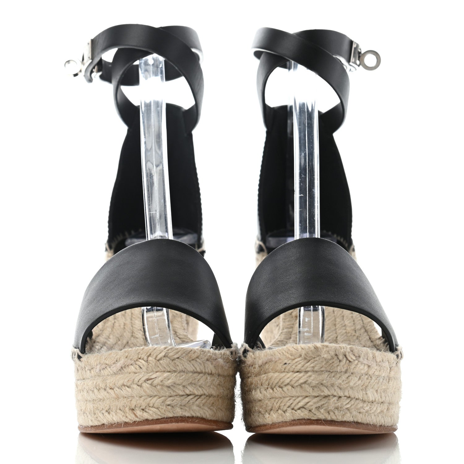 Hermes Calfskin Tipoli Espadrille Wedges 38 Black 2 of 8