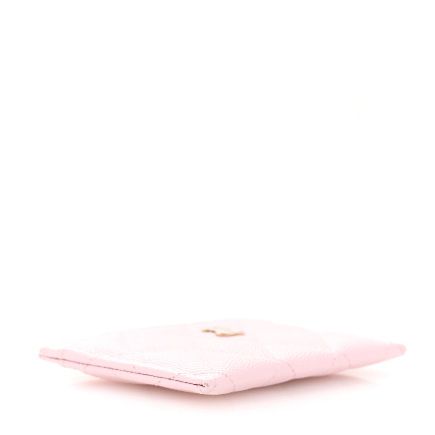 Caviar Quilted Card Holder Light Pink