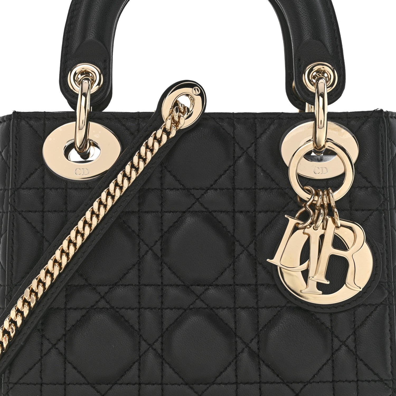 Christian Dior Lambskin Cannage Mini Lady Dior Black 8 of 14