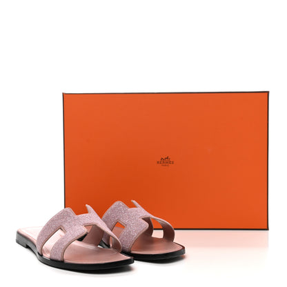 Hermes Suede Goatskin Crystal Powder Oran Sandals 38 Rose 12 of 12