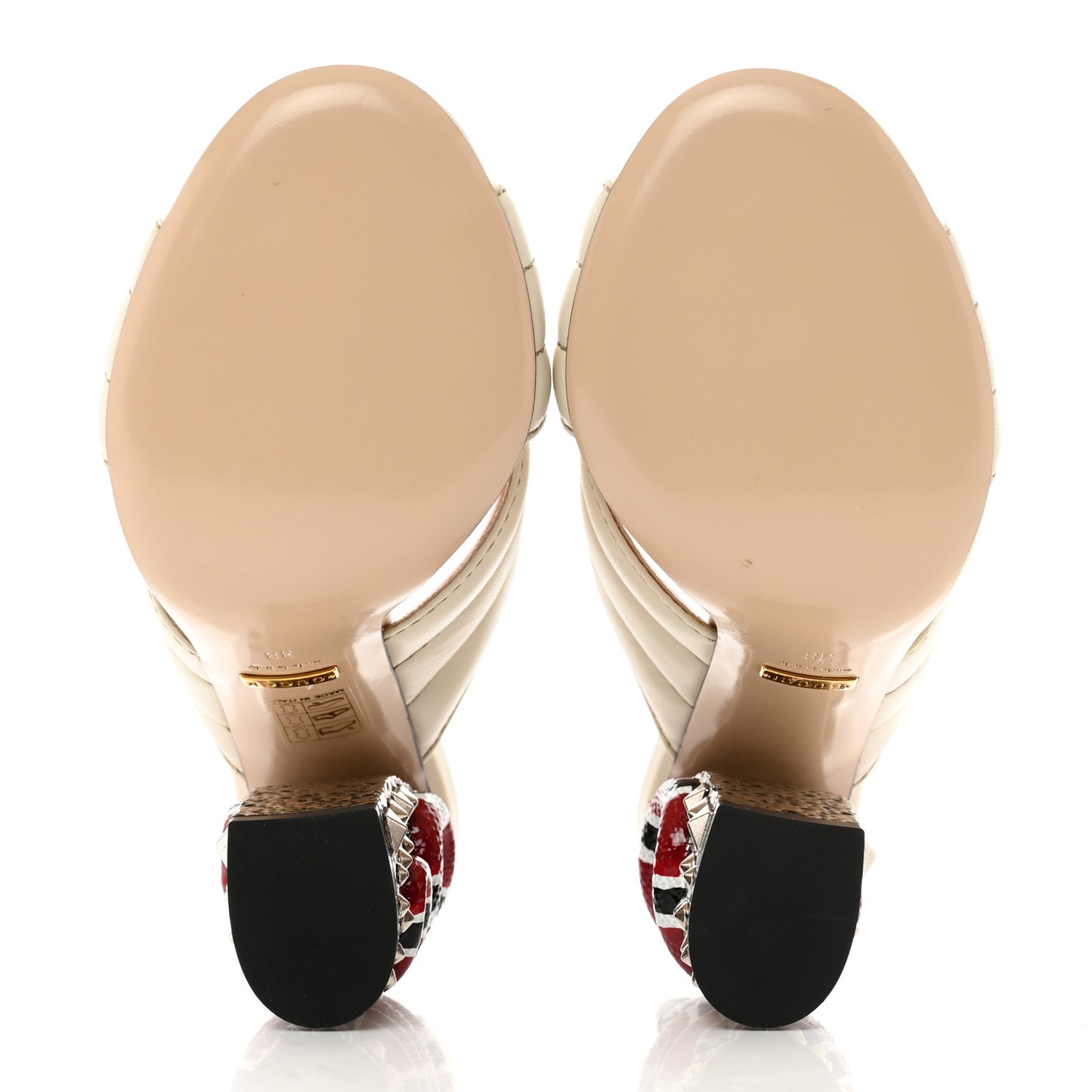 Malaga Kid Kingsnake Webby Crossover High Heel Slide Sandals 38 Mystic White