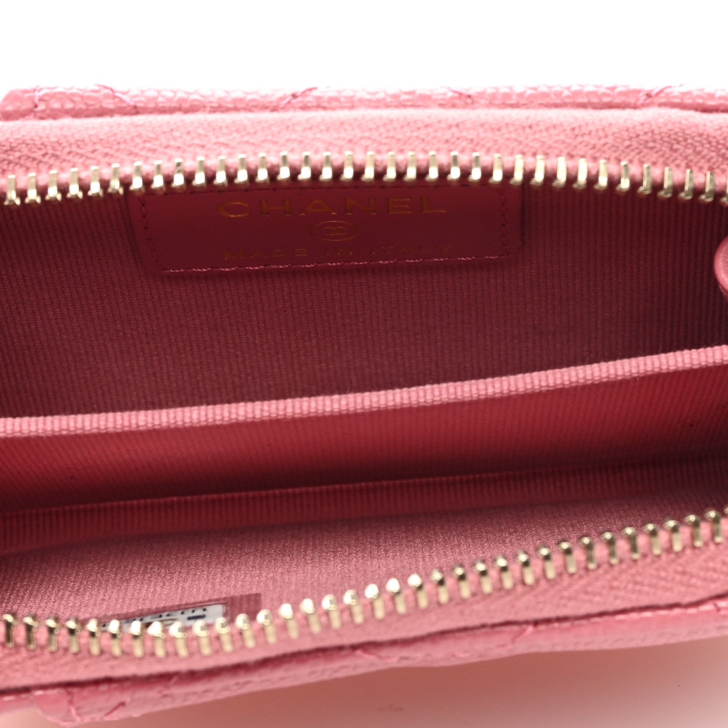 Chanel Caviar Quilted Zip Card Holder Pink 5 of 7