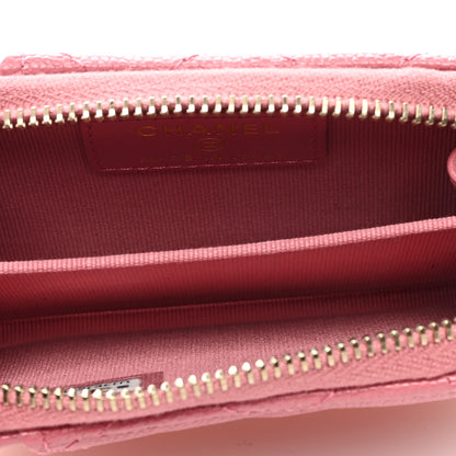 Chanel Caviar Quilted Zip Card Holder Pink 5 of 7