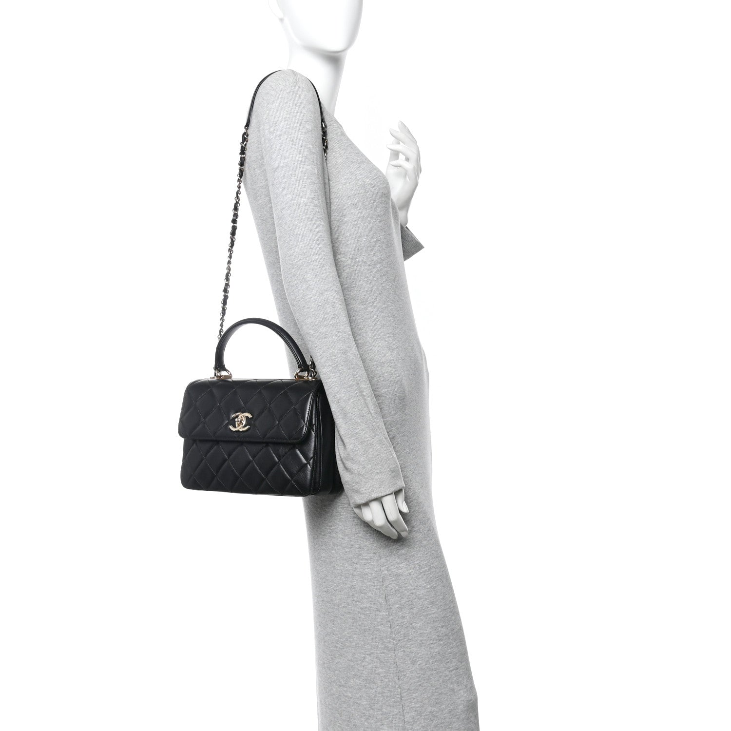 Chanel Lambskin Quilted Small Trendy CC Dual Handle Flap Bag Black 2 of 10