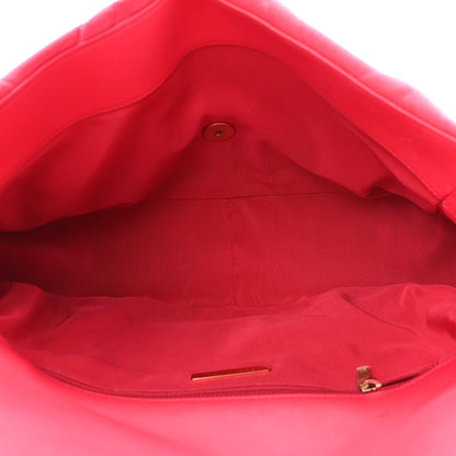 Chanel Jersey Lambskin Quilted Maxi Chanel 19 Flap Dark Pink 5 of 14