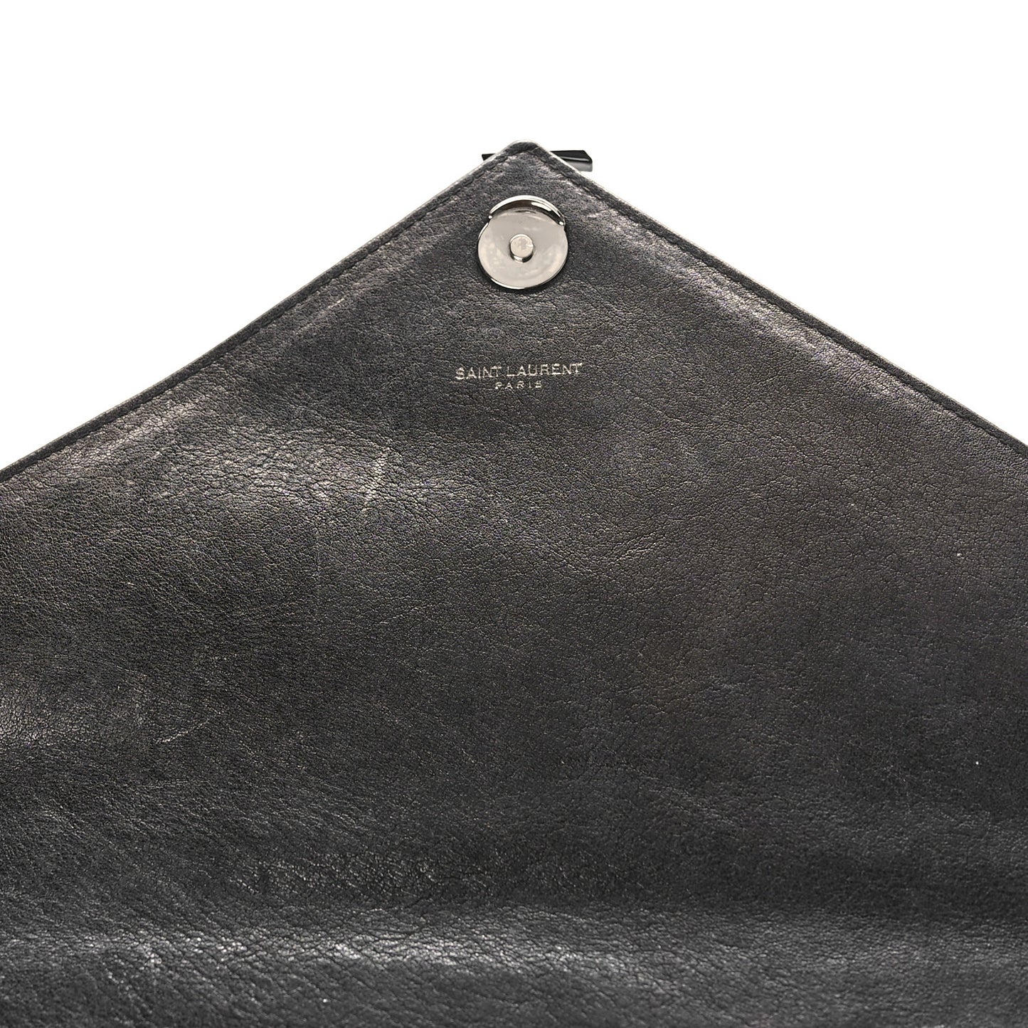 Sheepskin Matelasse Chevron Monogram Monochrome Large College Satchel Black