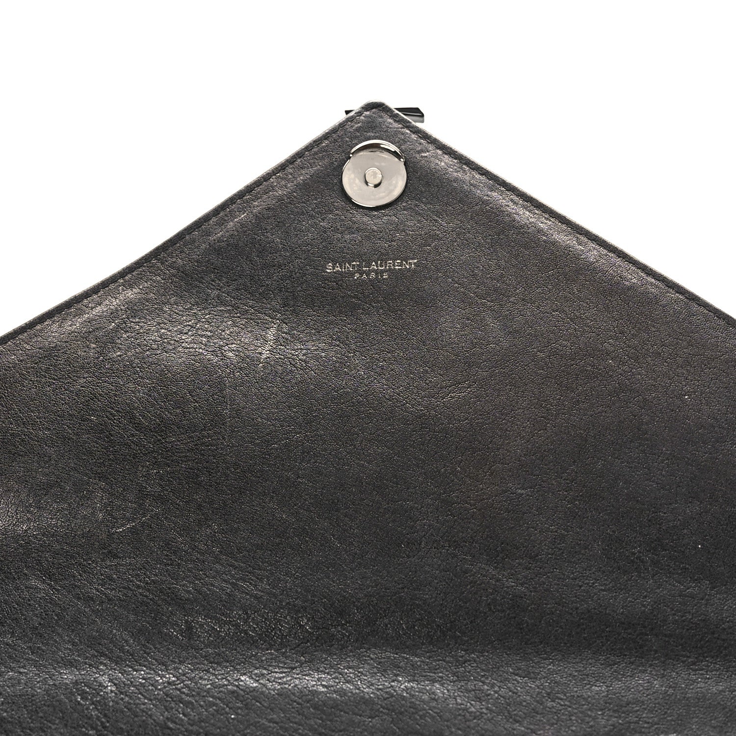 Saint Laurent Sheepskin Matelasse Chevron Monogram Monochrome Large College Satchel Black 11 of 12