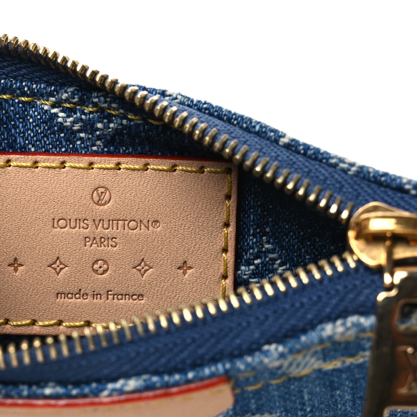 Monogram Denim Key Pouch Denim Blue