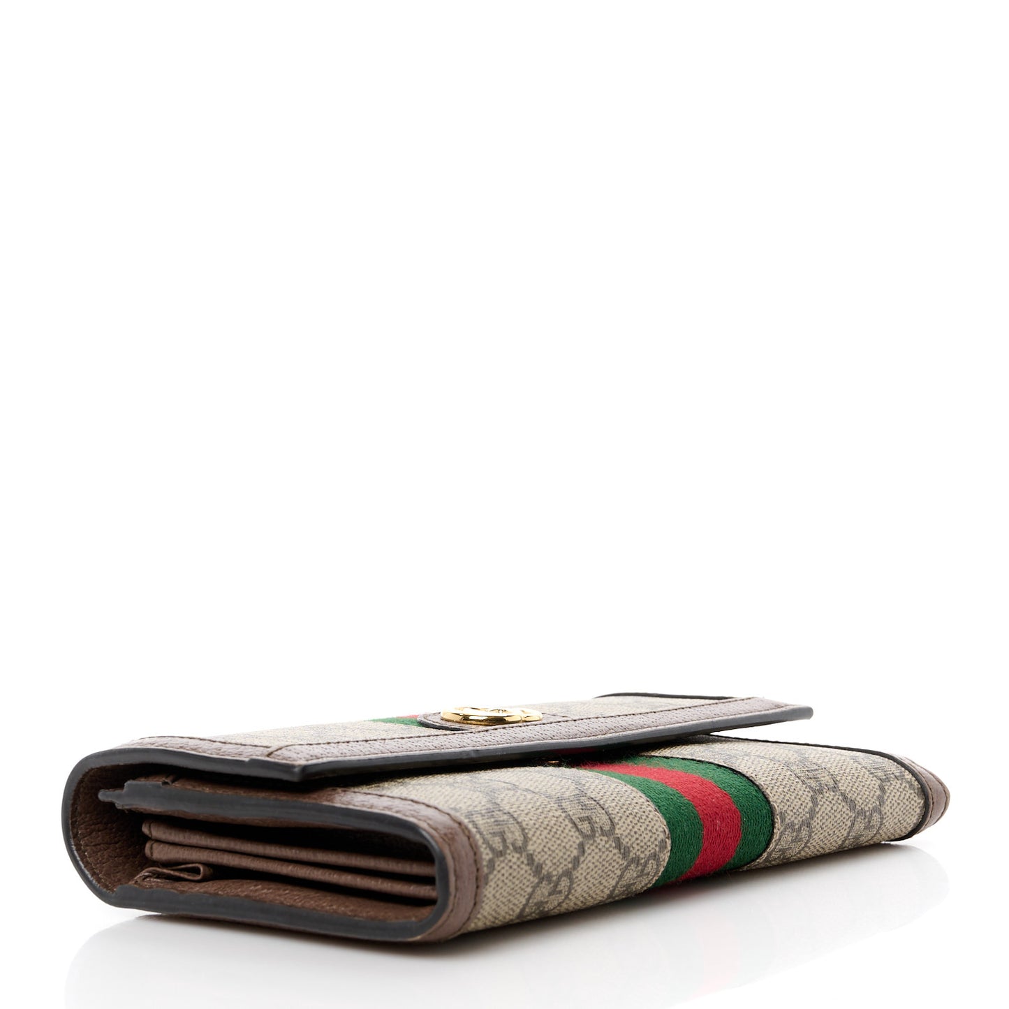 GG Supreme Monogram Web Ophidia Continental Wallet Brown