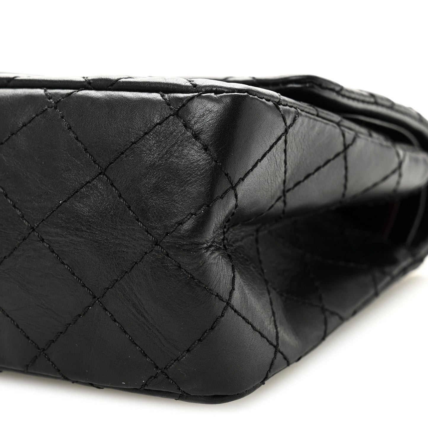 Aged Calfskin Quilted 2.55 Reissue 225 Flap Black
